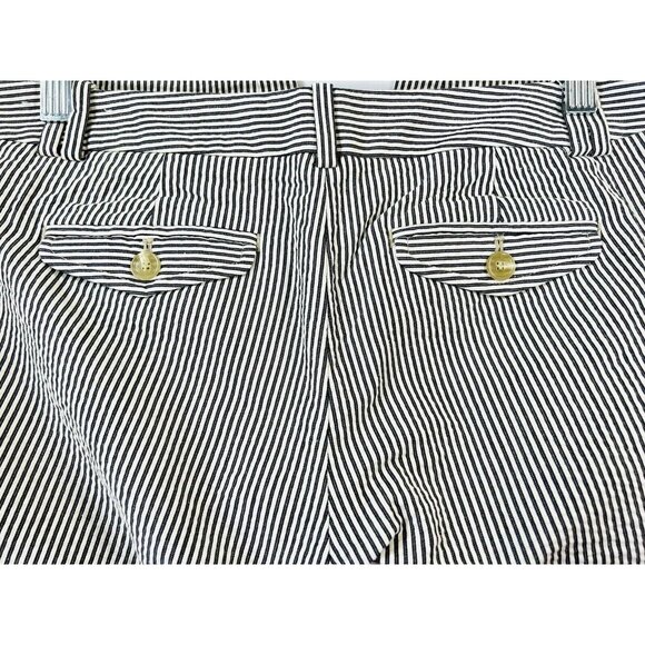 Ann Taylor Loft Seersucker Marisa Capri Pants Blue Stripes Size Petite 4 4P  EUC - Picture 5 of 12